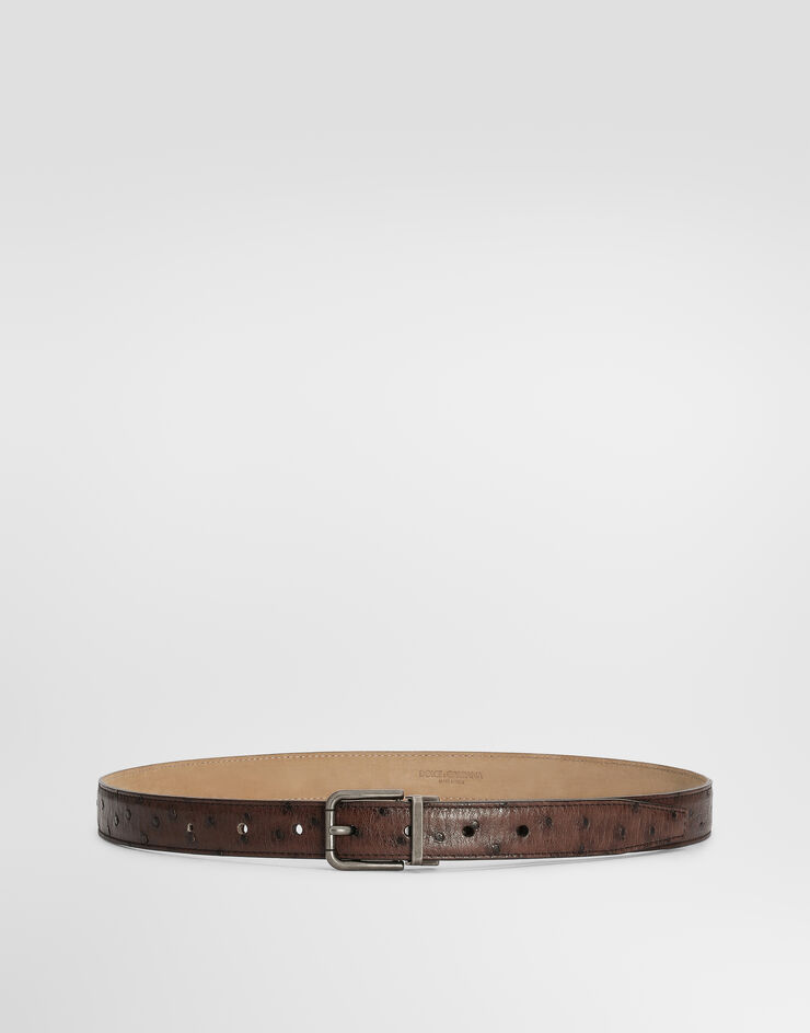 Dolce & Gabbana Ostrich leather belt Dolce & Gabbana Ostrich leather belt Brown BC4337A8M90