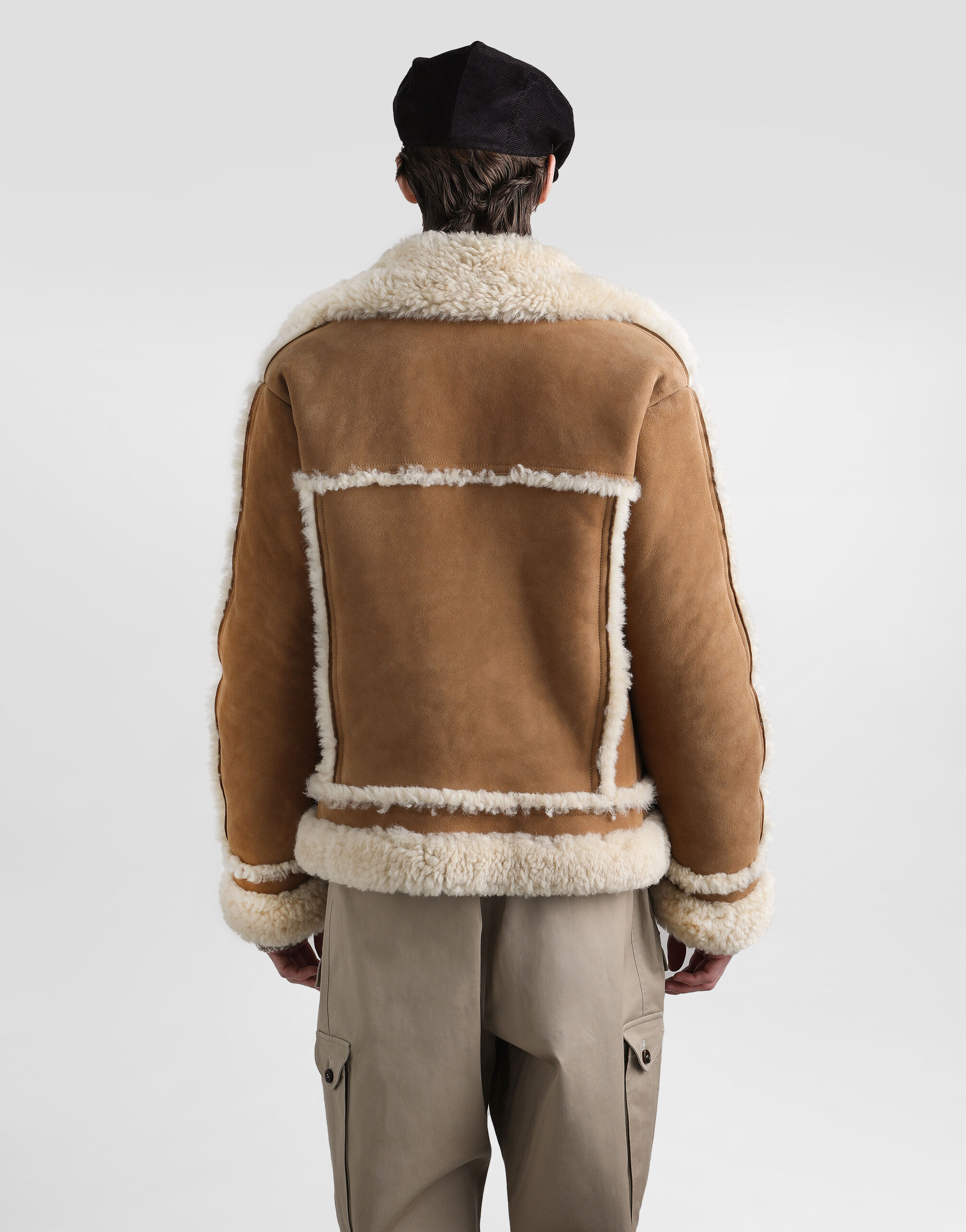 Sheepskin jacket in Beige for Men | Dolce&Gabbana® US