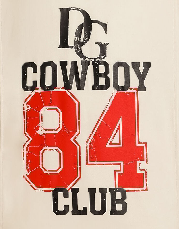 Dolce & Gabbana Cotton t-shirt with print Beige G8TN3TG7PTD