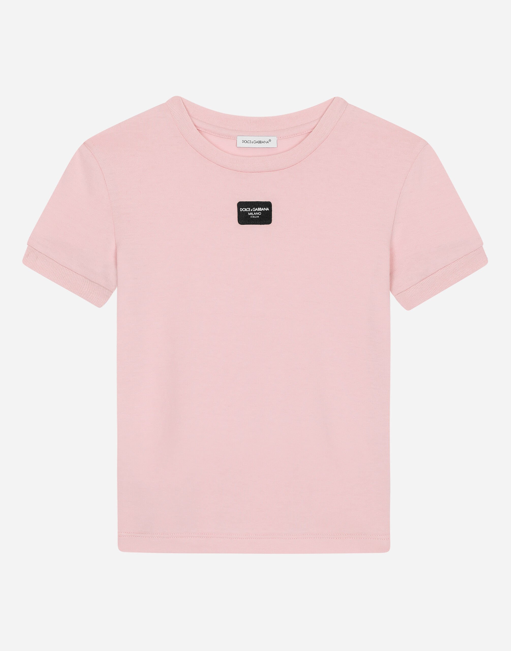 Dolce & Gabbana Camiseta de punto con placa con logotipo Imprima L5JTMEG7K4F