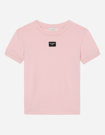 Dolce & Gabbana Camiseta de punto con placa con logotipo Multicolor L5JTNSG7NRH