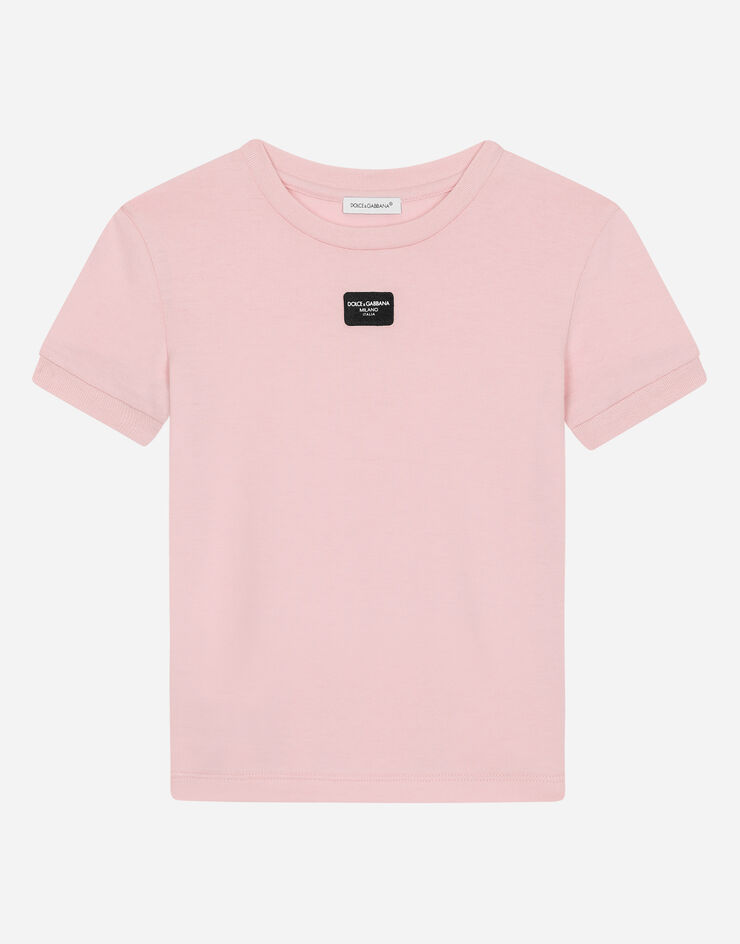 Dolce & Gabbana 로고 태그 저지 티셔츠 핑크 L5JTMOG7M4W