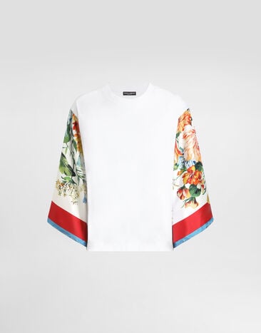 Dolce & Gabbana T-shirt à manches courtes et foulard Blanc F8V77ZGDDCJ