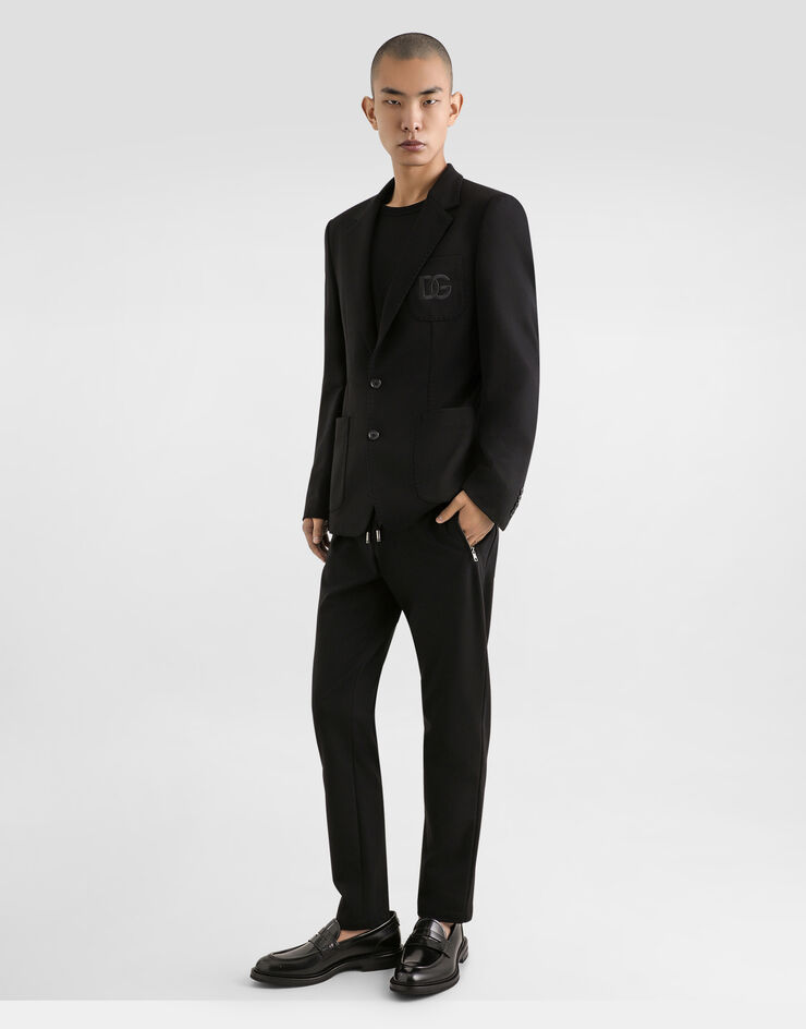 Dolce & Gabbana Jersey jogging pants with DG patch Black GVZAEZFUGP0