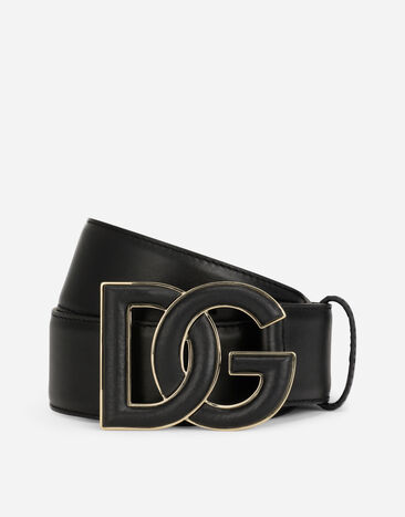 Dolce & Gabbana DG 로고 카프스킨 벨트 핑크 BB7116A1471