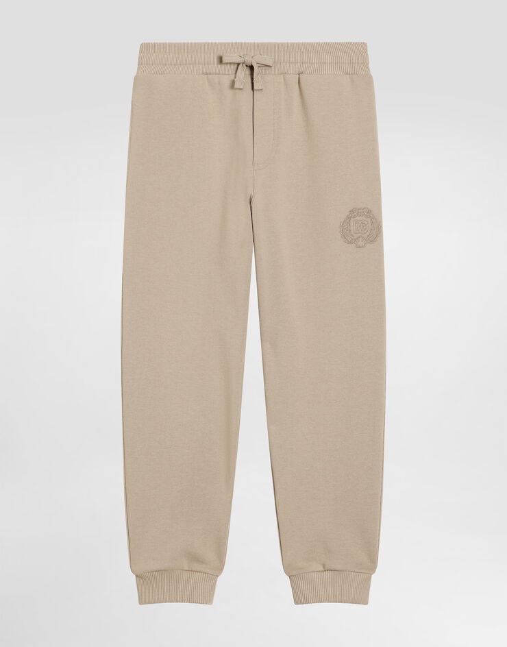 Dolce & Gabbana Fleece trousers with DG embroidery Beige L4JPIGG7PEQ