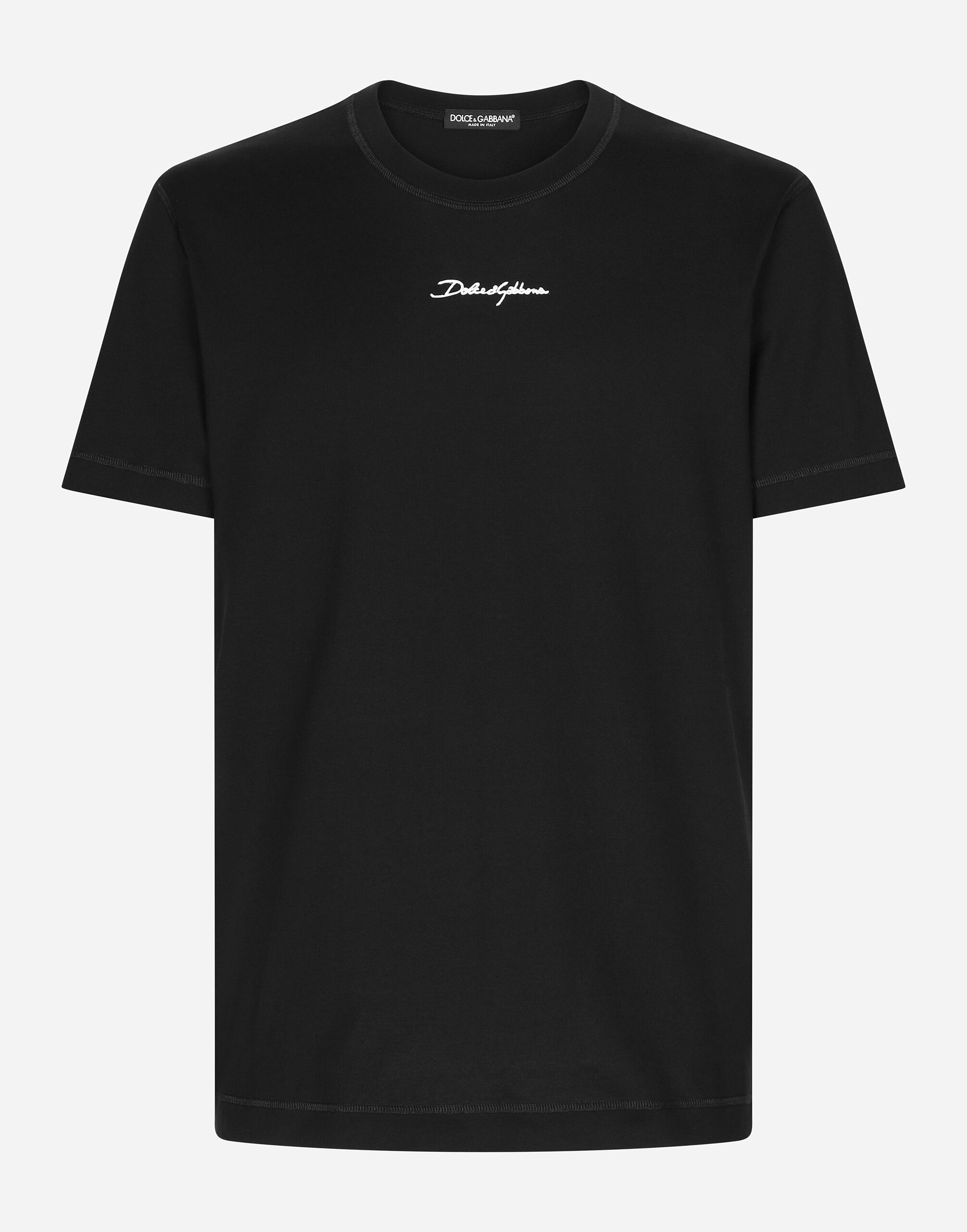 Dolce & Gabbana T-Shirt aus Baumwolle mit Logo Mehrfarbig G8PN9TG7NPZ