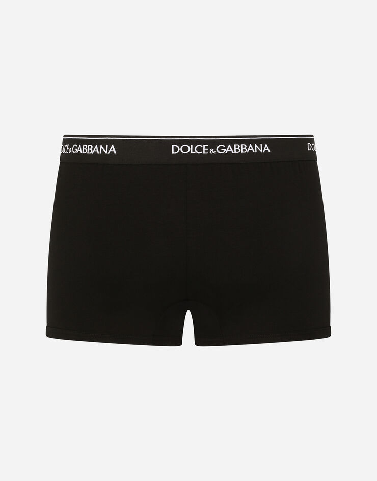 Dolce & Gabbana Zweierpack Boxershorts Regular Baumwollstretch Schwarz M9C07JONN95