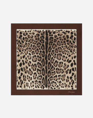 Dolce&Gabbana Leopard-print twill scarf (70x70) Brown FN092RGDBYY