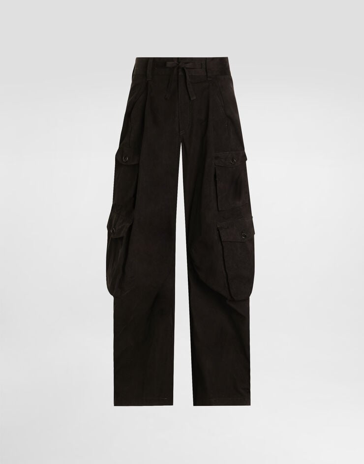 Dolce & Gabbana Cargohose aus Faille  Black GP15UTHUMS8