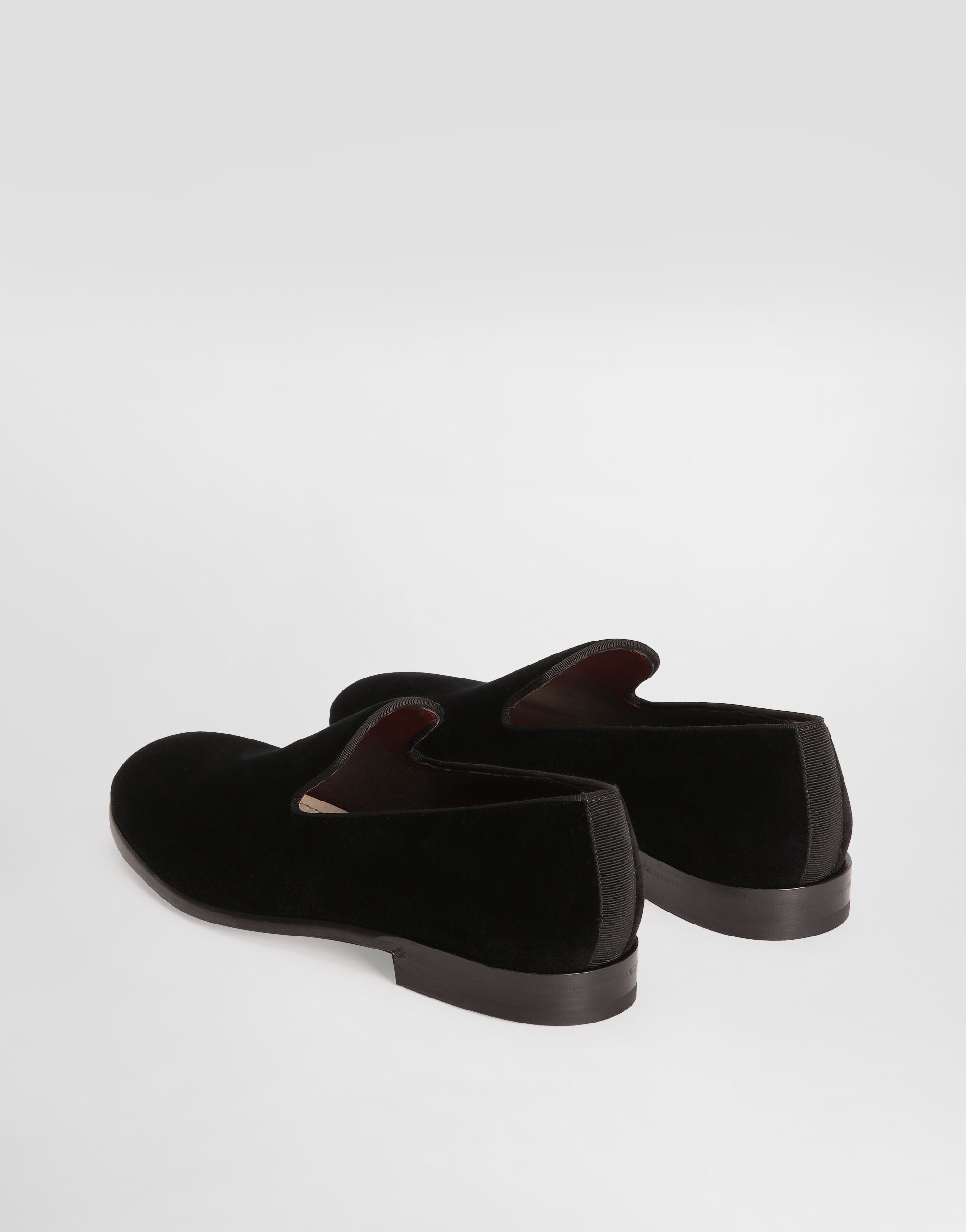 Velvet slippers in Black for Men | Dolce&Gabbana® US