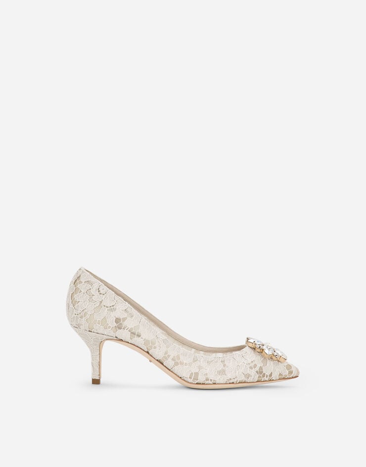 Dolce & Gabbana Zapatos escotados de encaje Taormina con cristales Blanco CD0066AL198
