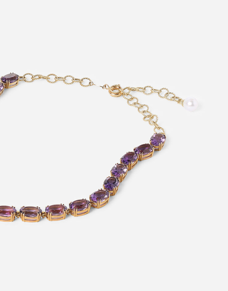 Dolce & Gabbana Anna necklace in yellow 18kt gold with amethysts Gold WNFA4GWAM01