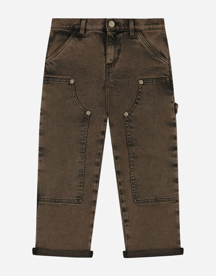 DolceGabbanaSpa Treated denim jeans with logo tag Multicolor L42F63LDB66