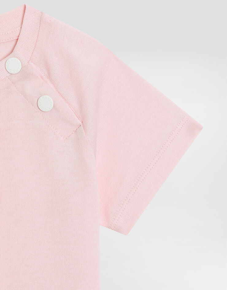 Dolce & Gabbana Jersey T-shirt with patch Pink L2JTOSG7O1I