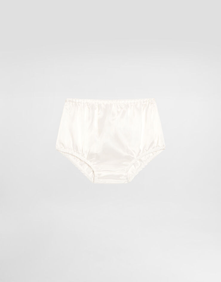Dolce & Gabbana Vestido de terciopelo liso con culotte Blanco L24DI8FUWB3