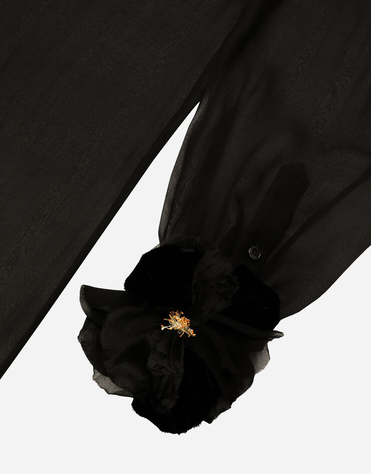 Dolce & Gabbana Chiffon pussy-bow shirt Black F5S25TFU1AT