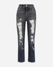 Dolce & Gabbana Boyfriend jeans with rips Black F0D1CTFUBFX