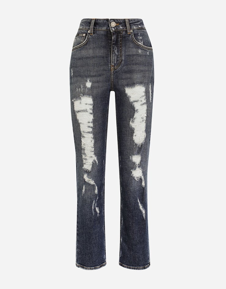 Dolce & Gabbana Jeans boyfriend in denim con rotture Multicolore FTCFPDG8ET5