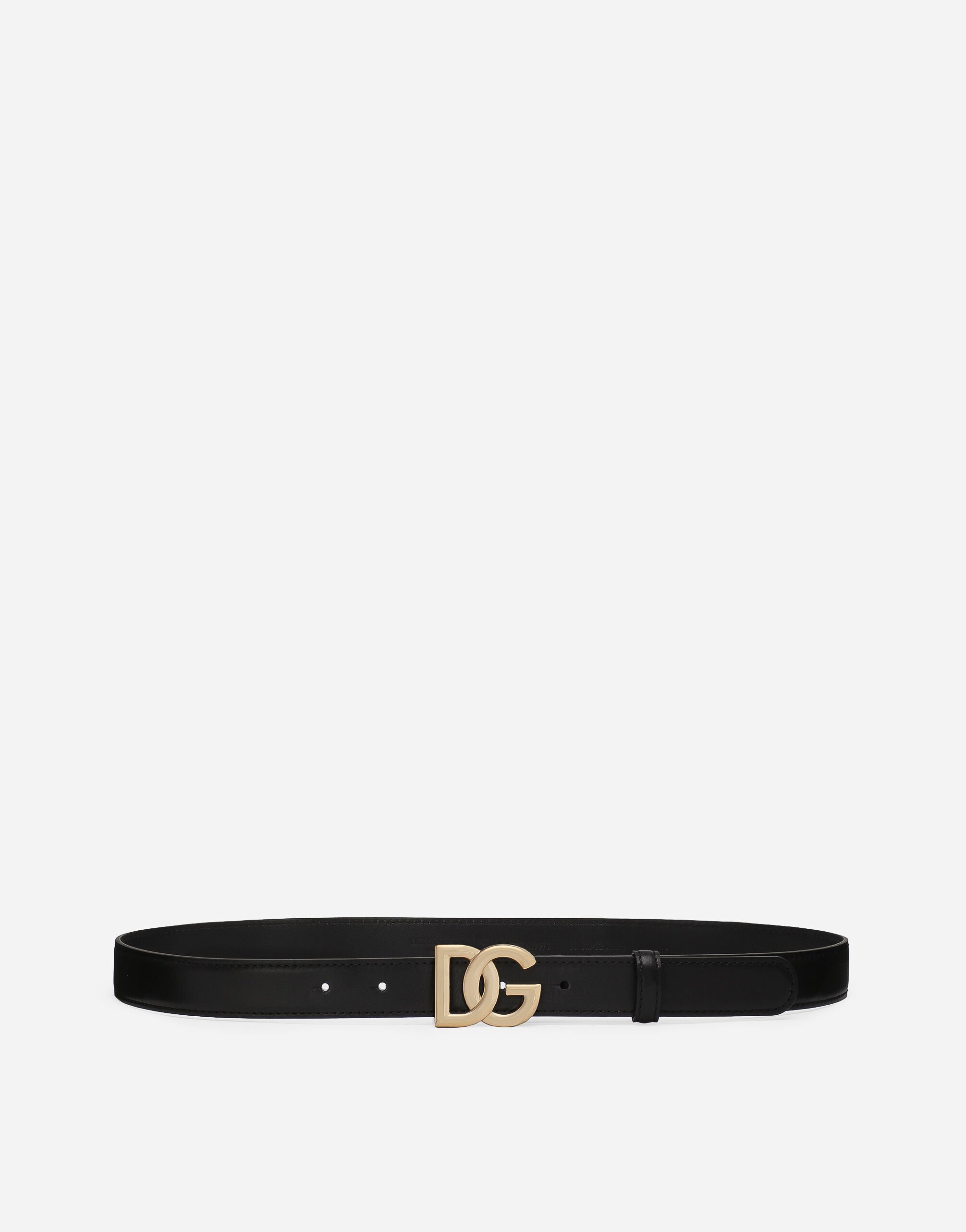 Dolce & Gabbana Calfskin belt with DG logo Gold WRQA1GWQC01