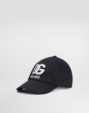 Dolce & Gabbana Gabardine baseball cap with DG logo Multicolor L41E97FR4BD