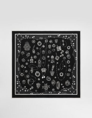 Dolce & Gabbana Medals-print 70x70 silk twill scarf Print GQ348EG0WUS