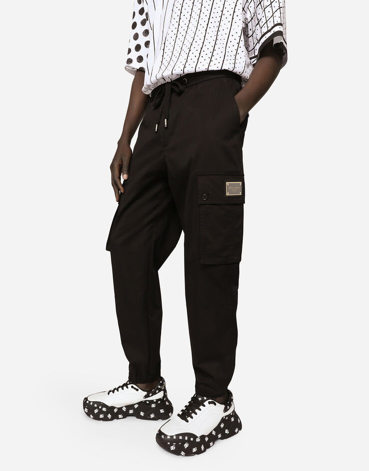 Dolce & Gabbana Pantalón cargo de algodón elástico Negro GVCYHTFUFJR