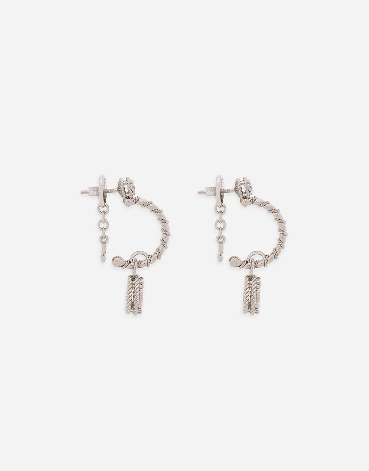 Dolce & Gabbana Easy Diamond earrings in white gold 18kt and diamonds pavé White WEQD3GWPAVE