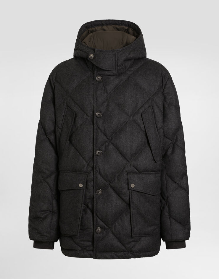 Dolce & Gabbana Doudoune en flanelle de laine vierge Dolce & Gabbana Doudoune en flanelle de laine vierge Gris G9CGZTHU2C7