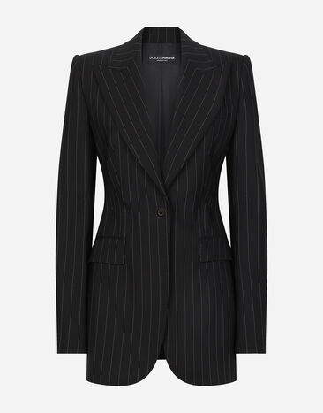 Dolce & Gabbana Single-breasted pinstripe wool Turlington jacket Multicolor F29YLTFRBDK