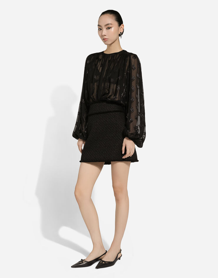 Dolce & Gabbana Minigonna in tweed Rachel Nero F4CR5TGDCLW