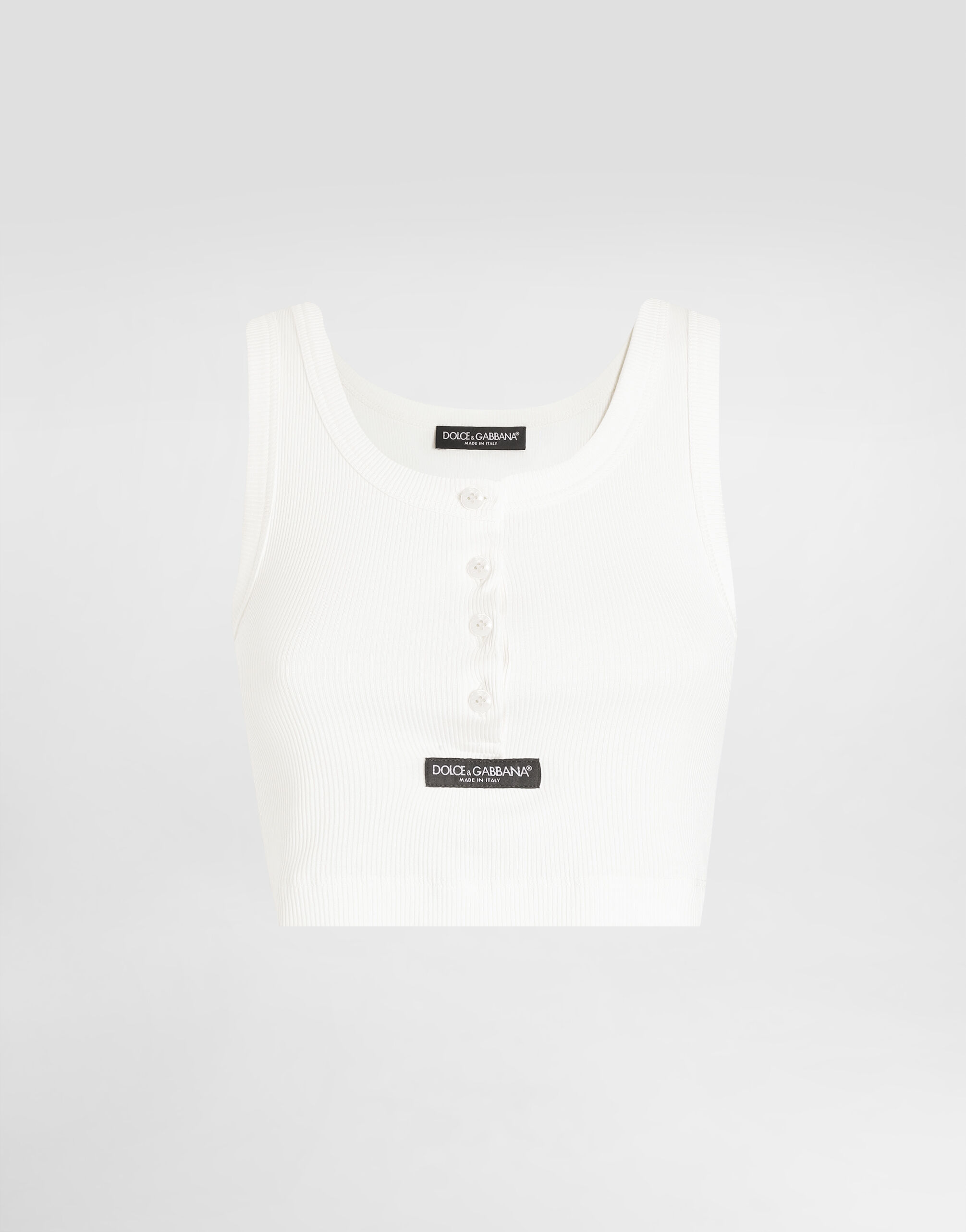 Ribbed tank top in White for Women | Dolce&Gabbana® US