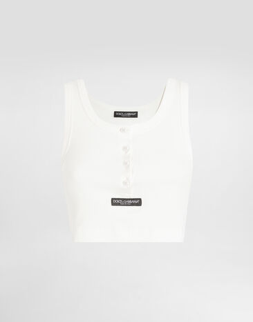 Dolce & Gabbana Ribbed tank top White F8W63TFU7AV