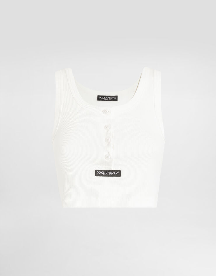 Dolce & Gabbana Ribbed tank top White F8W63TFU7AV