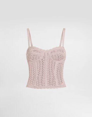 Dolce & Gabbana Crochet bustier Pink FXT70ZJGMG7
