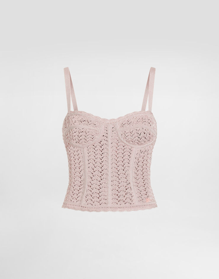 Dolce & Gabbana Crochet bustier Pink FXT70ZJGMG7