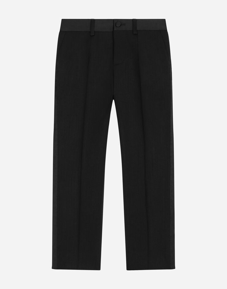 Dolce & Gabbana Pantalón clásico de sarga bielástica Negro L44P35FUBE7