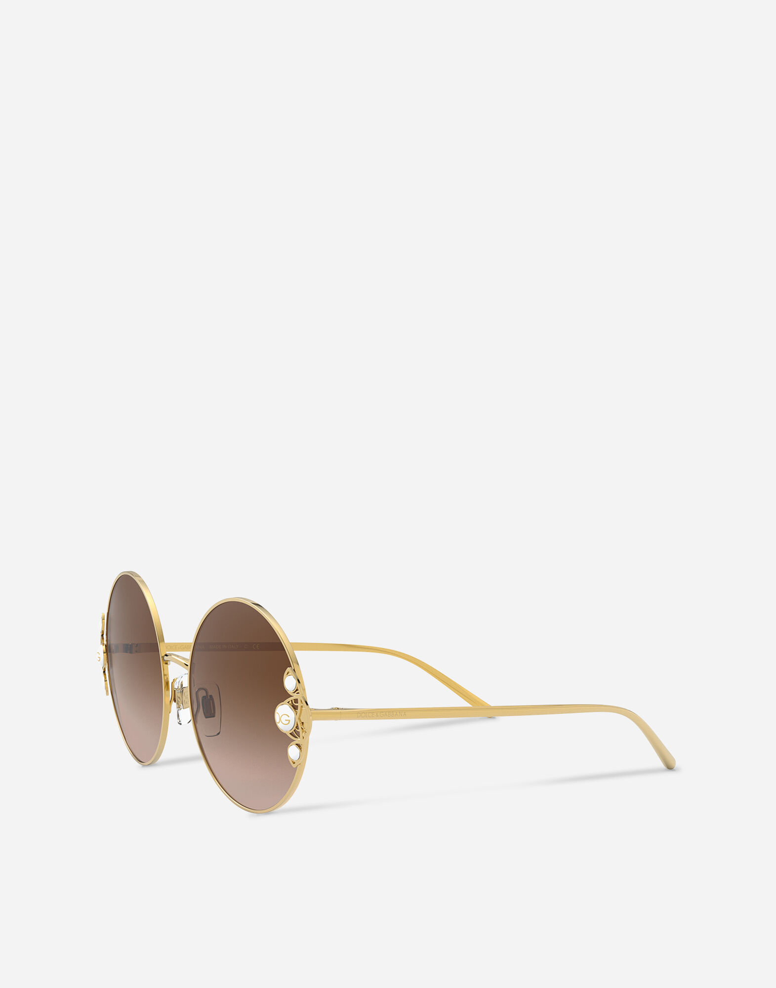 Dolce and gabbana round gold sunglasses cheap
