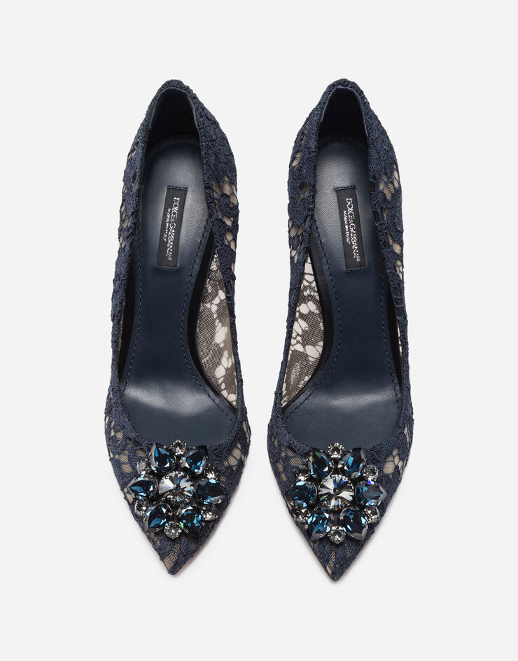 Dolce & Gabbana Lace rainbow pumps with brooch detailing Blue CD0101AL198