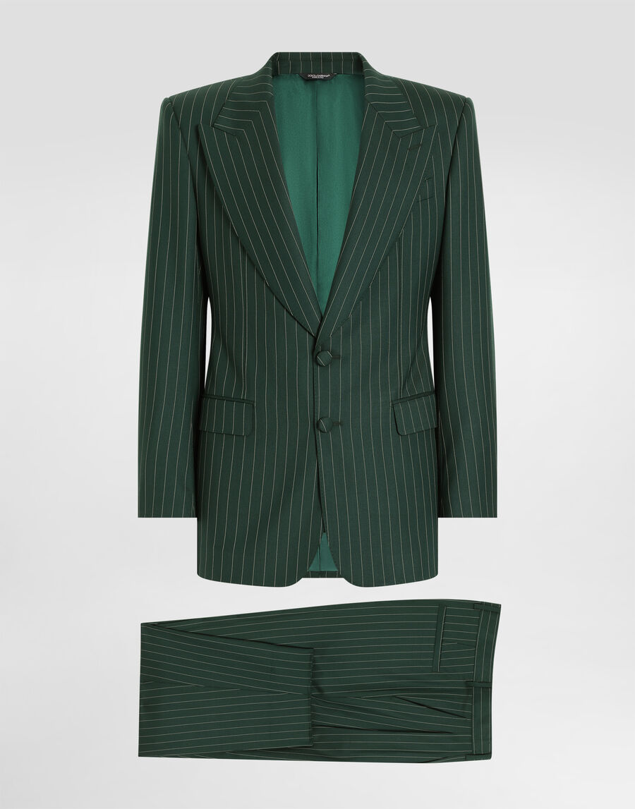 Single-breasted Martini suit in pinstriped wool