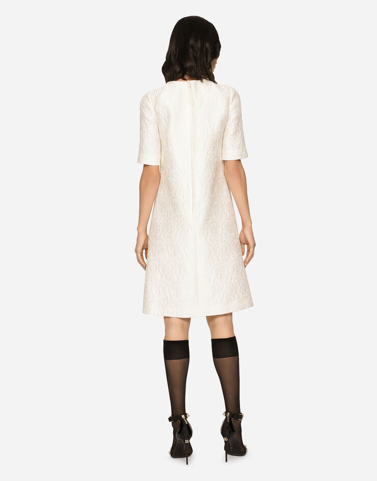 Dolce & Gabbana Платье миди из цветочного жаккарда белый F6ARYTHJMOK