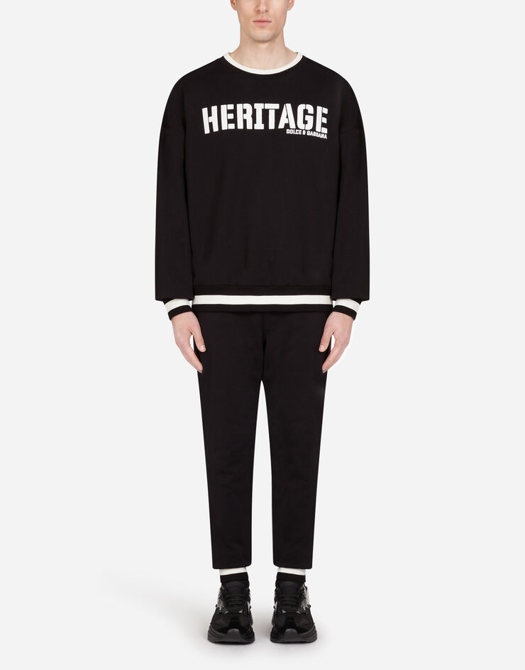 Dolce & Gabbana Jersey sweater with heritage print NERO G9QF3TG7VNV