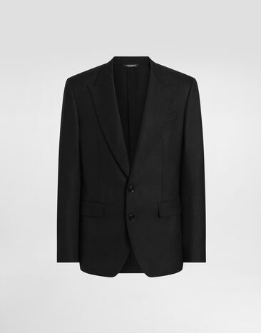 Dolce & Gabbana Sicilia light single-breasted viscose jacket Black G2QS6TFU8CQ