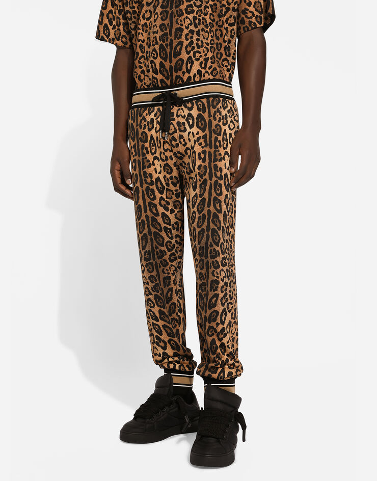 Dolce & Gabbana Jogging pants with leopard-print Crespo and tag Print GP07VTII7B4