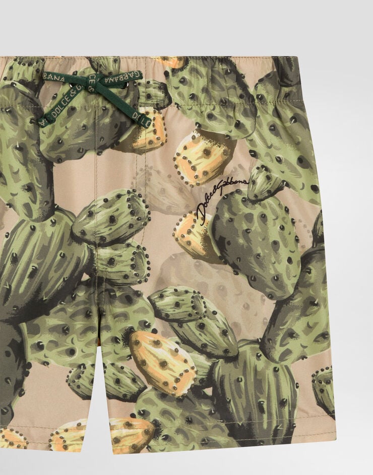 Dolce & Gabbana Cactus-print medium nylon swim shorts Multicolor L1J818ON0CI