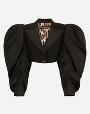 Dolce & Gabbana Short taffeta and wool poplin jacket Black F26T2TFUGPO