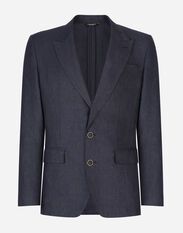 Dolce & Gabbana Linen Sicilia-fit jacket Blue CS2215AN994