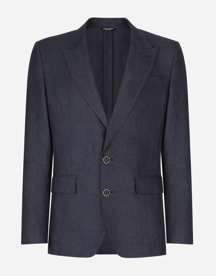 Dolce&Gabbana Linen Sicilia-fit jacket Blue G2QS6TGG862