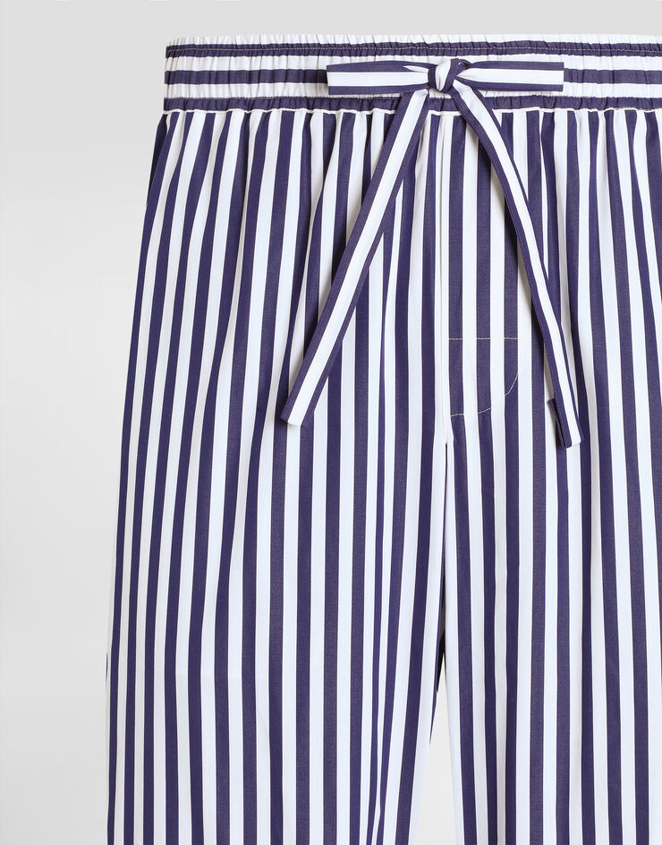 Dolce & Gabbana Striped poplin vanity trousers with piping Multicolor GVRMATFR52G