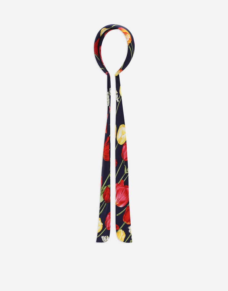 Dolce & Gabbana Viyella hairband with bow and tulip print Stampa LB3L63FS8C9
